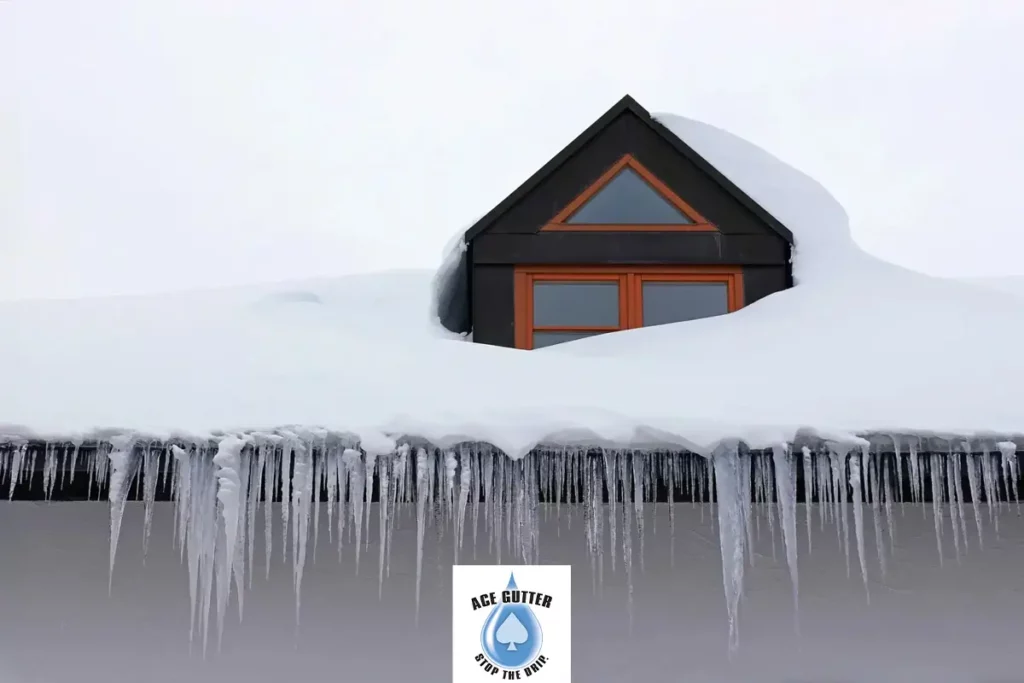 ice dam on home in park city utah