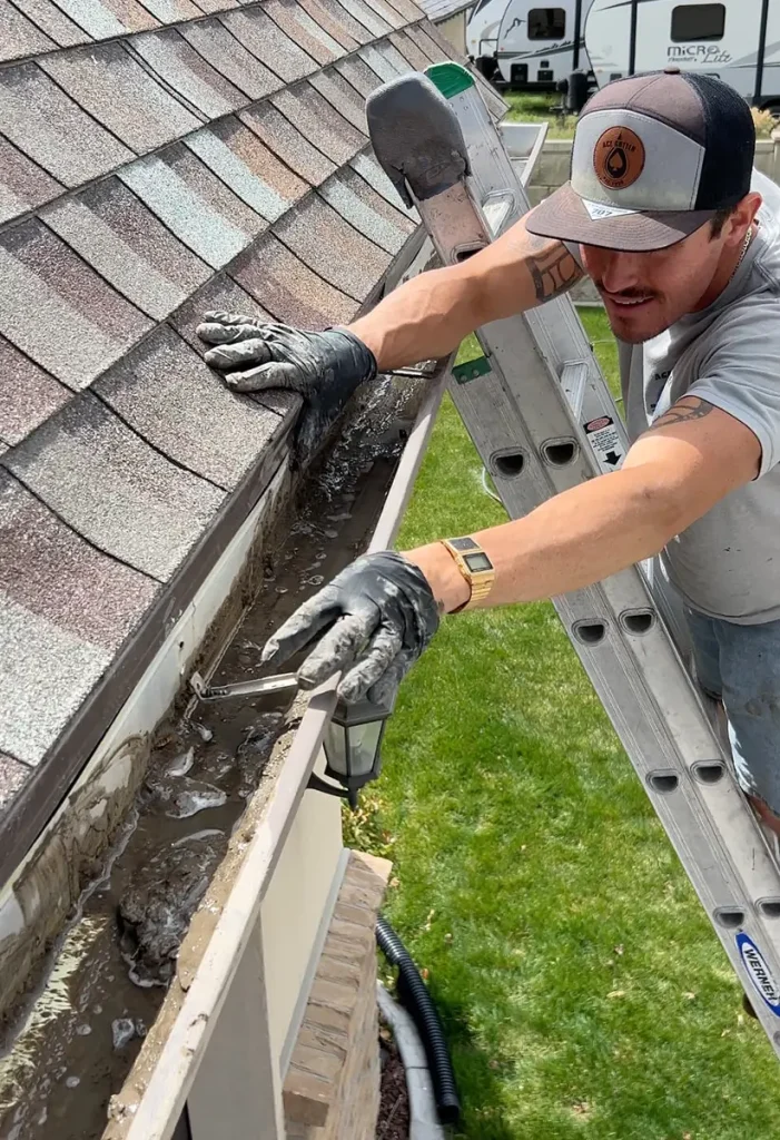 inspecting gutters for cleaning in provo